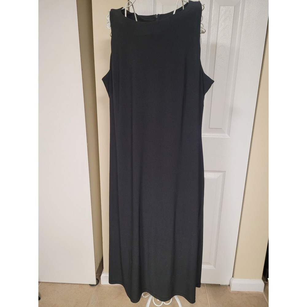 Anne Klein WomensBlack Goth Boho Maxi Dress Stretch Lined Career Evening Size XL
